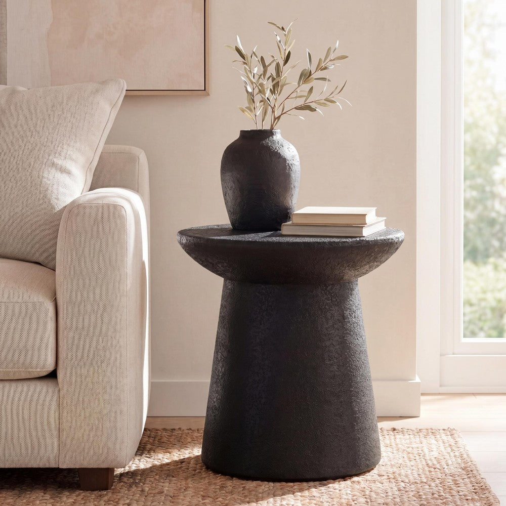 Conrad 18" Minimalist Modern Drum Accent Table Pedestal