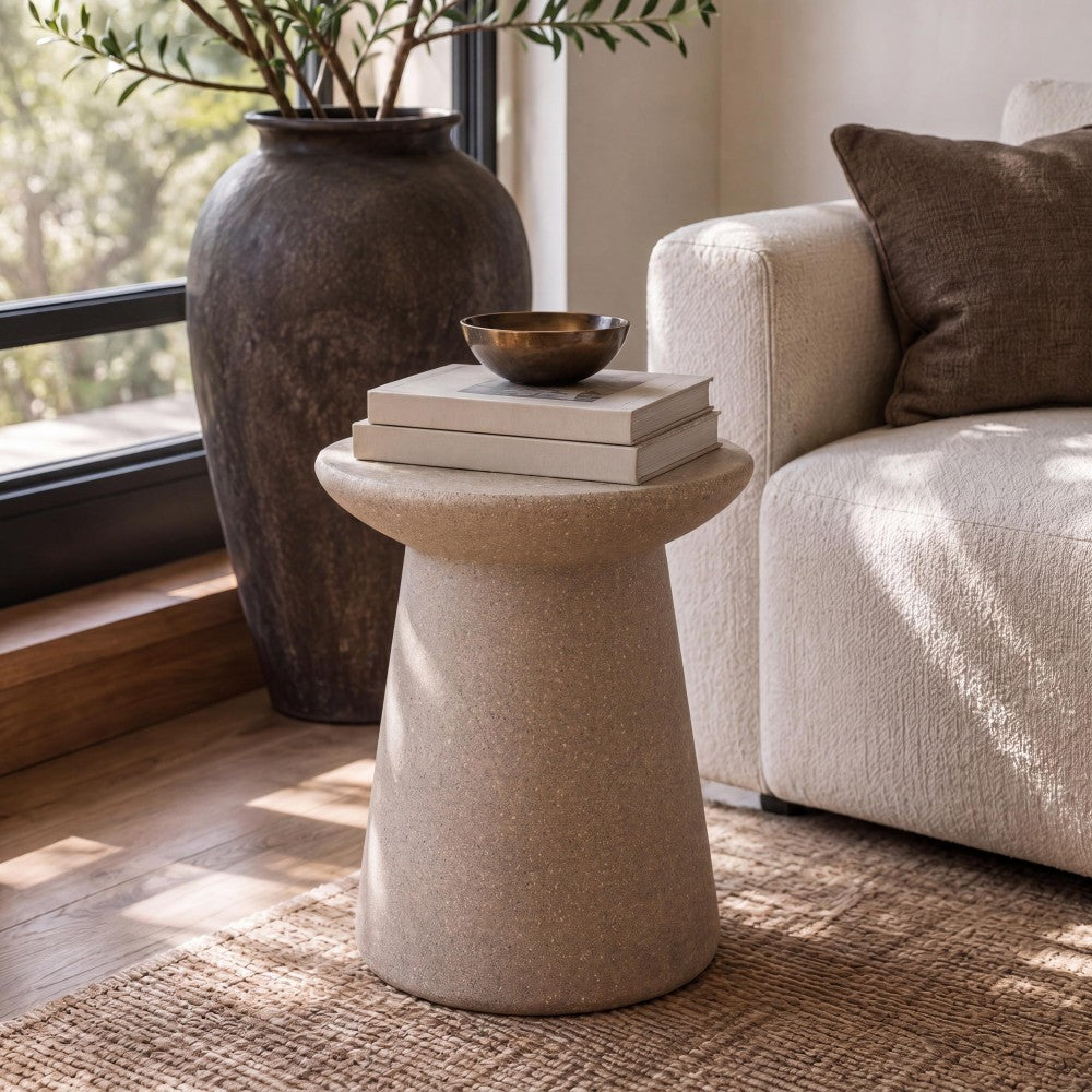 Conrad 18" Minimalist Modern Drum Accent Table Pedestal
