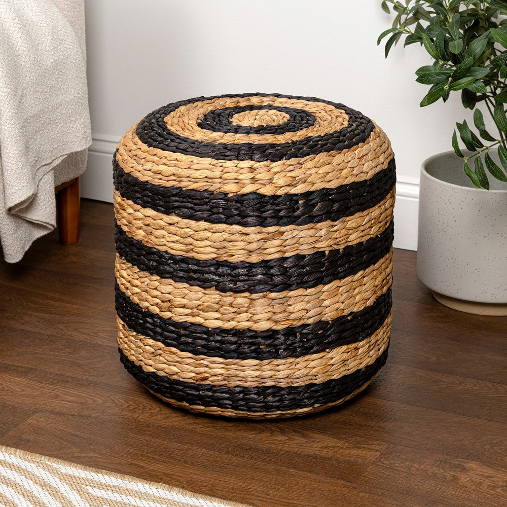 Aimee Modern Minimalist Hand-Woven Hyacinth Stool
