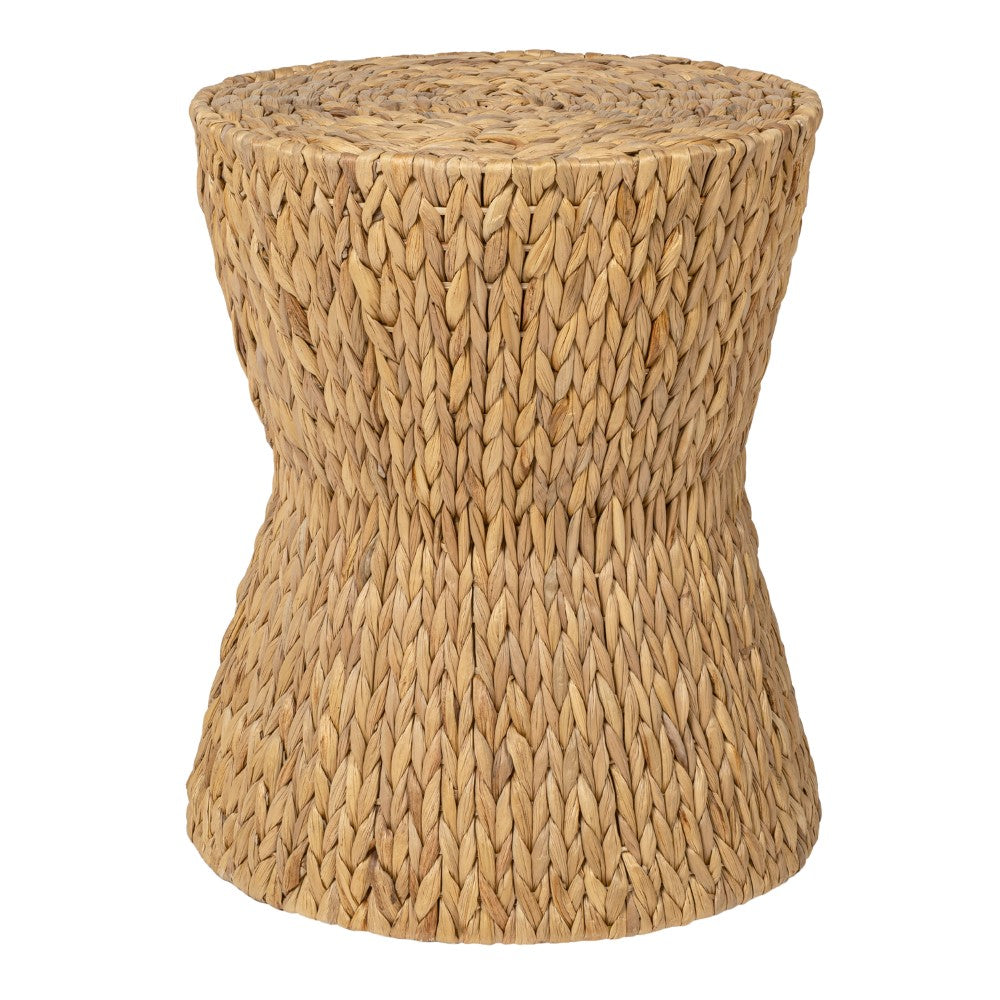 Alvion 15.75" Coastal Bohemian Handwoven Water Hyacinth Round Hourglass End Table