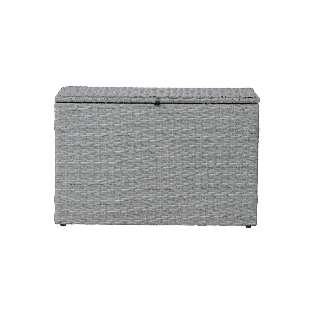 Nino 31.5" Modern Minimalist Outdoor Faux Wicker Deck and Patio Storage Box