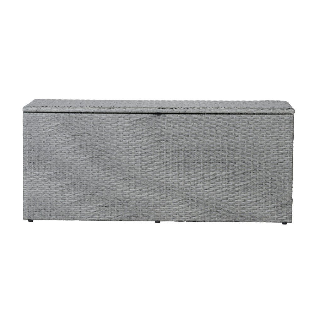 Nino 31.5" Modern Minimalist Outdoor Faux Wicker Deck and Patio Storage Box