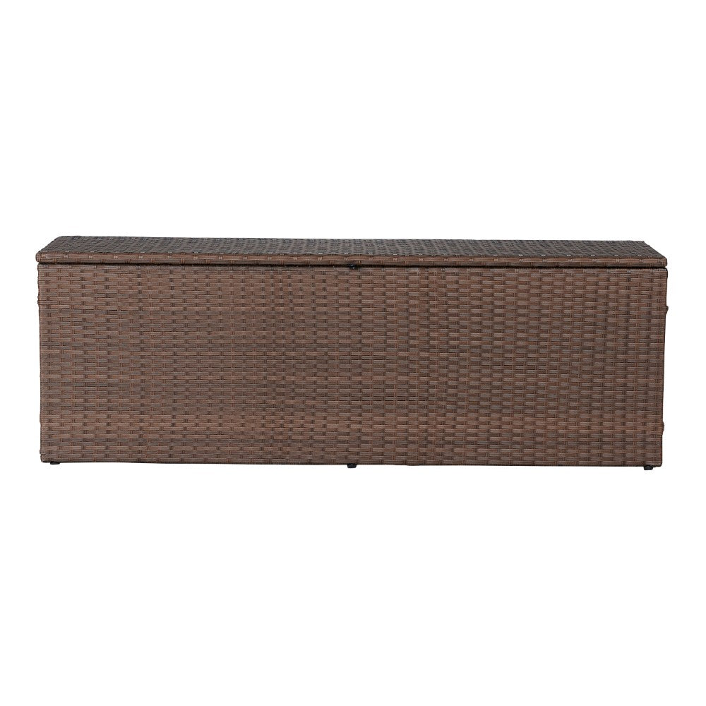 Nino 31.5" Modern Minimalist Outdoor Faux Wicker Deck and Patio Storage Box