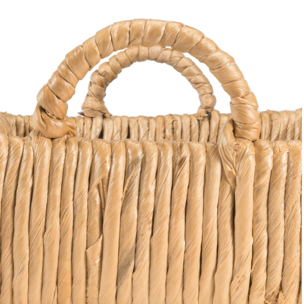 Anika 22.5" Traditional Southwestern Hand-Woven Abaca Tray with Handles