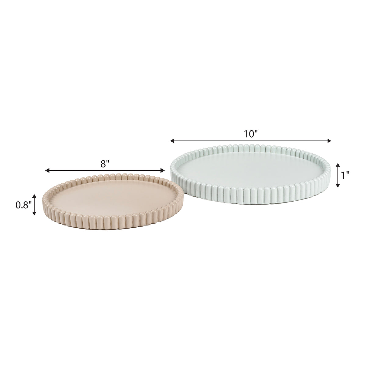 Oryn Modern Minimalist Concrete Fluted Edge Decorative Jewelry Trays