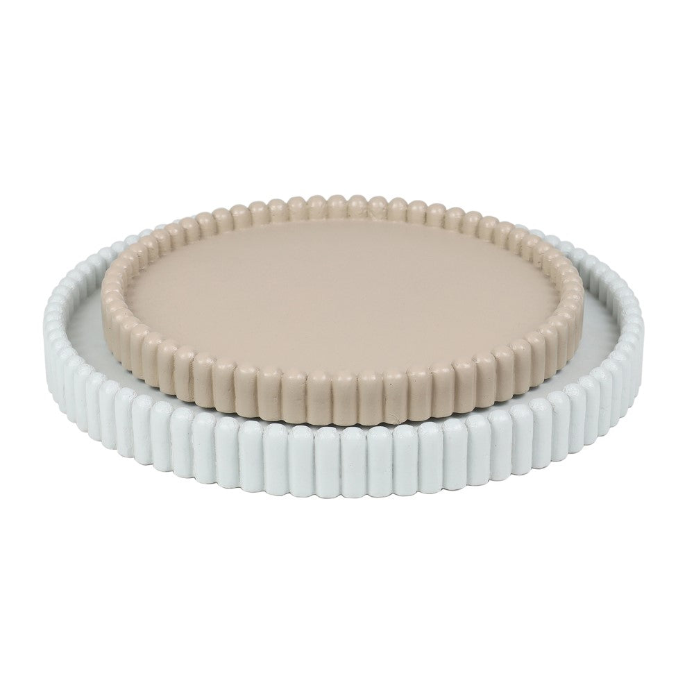 Oryn Modern Minimalist Concrete Fluted Edge Decorative Jewelry Trays