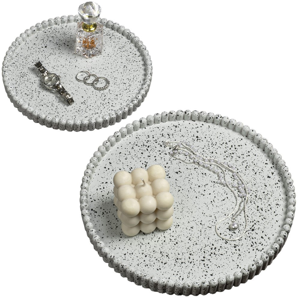 Oryn Modern Minimalist Concrete Fluted Edge Decorative Jewelry Trays