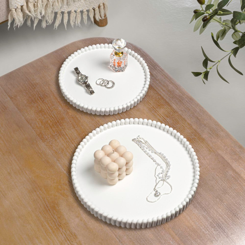 Oryn Modern Minimalist Concrete Fluted Edge Decorative Jewelry Trays