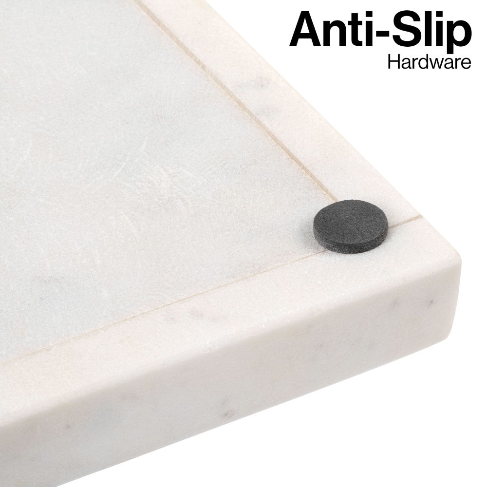 Elmu Stone 12" x 6" Classic Minimalist Rectangular Marble Bathroom Countertop Tray