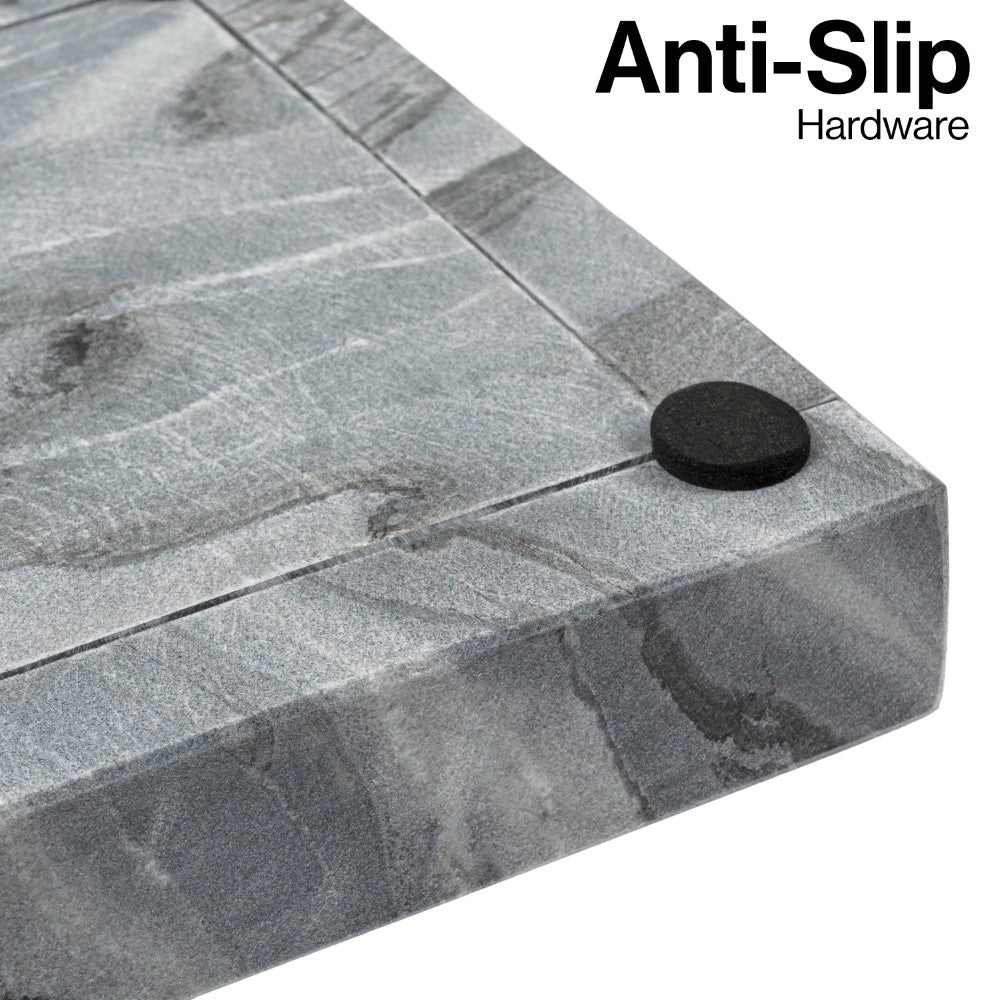 Elmu Stone 12" x 6" Classic Minimalist Rectangular Marble Bathroom Countertop Tray