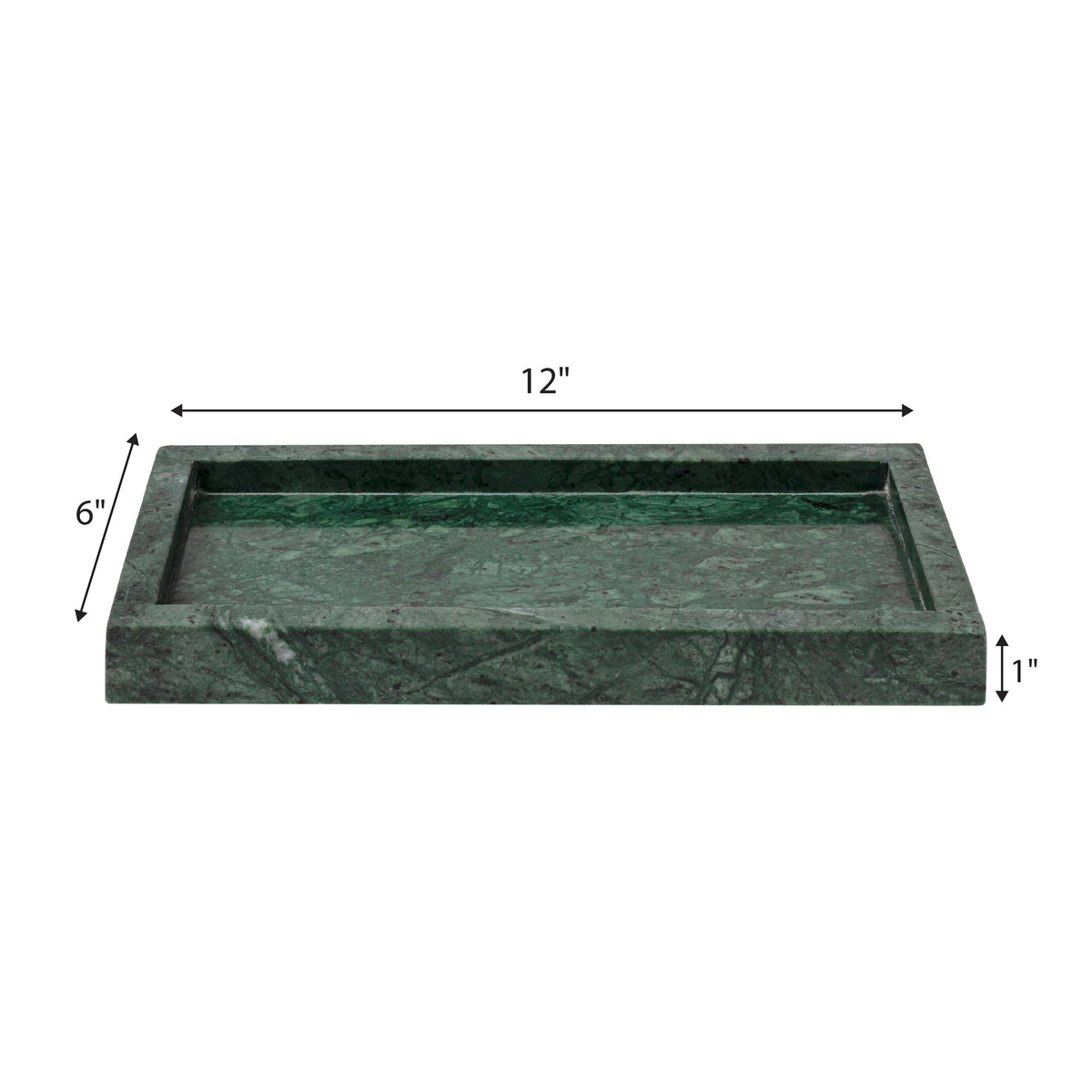 Elmu Stone 12" x 6" Classic Minimalist Rectangular Marble Bathroom Countertop Tray