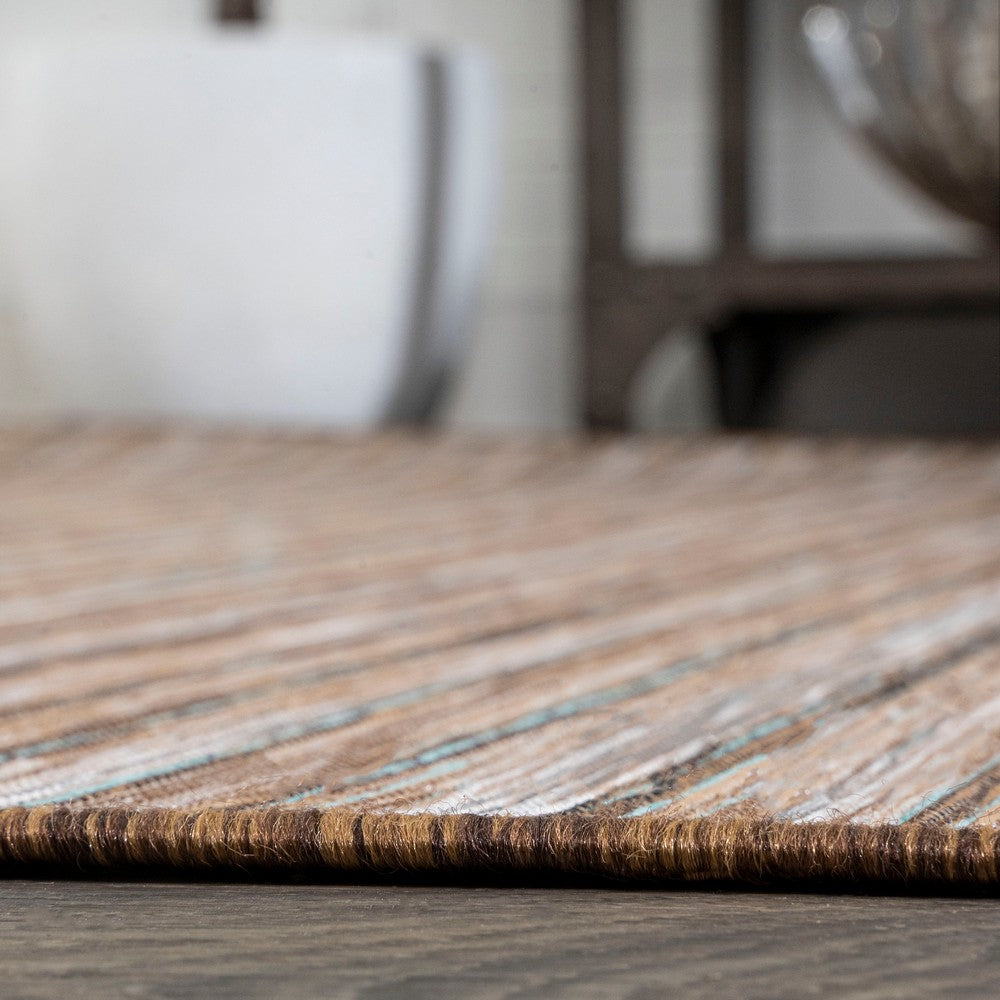 Aeran Finn Modern Farmhouse Pinstripe Indoor/Outdoor Area Rug