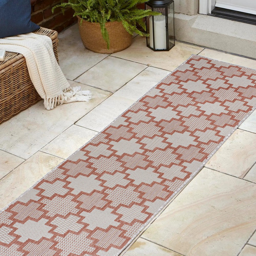 Alfresco Modern Geometric Tile Pattern Indoor/Outdoor Area Rug