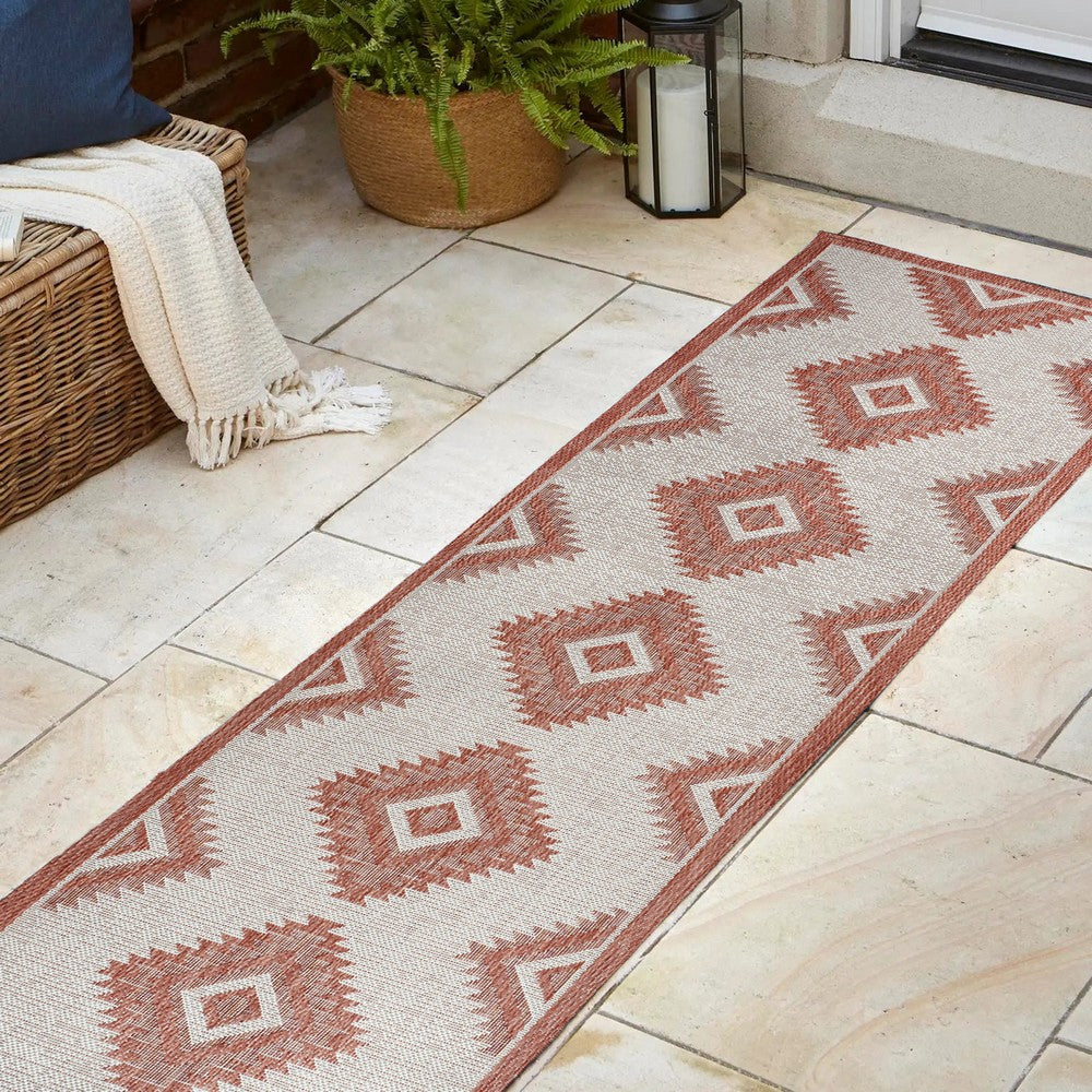 Antique Geometric Moroccan Diamond Indoor/Outdoor Area Rug