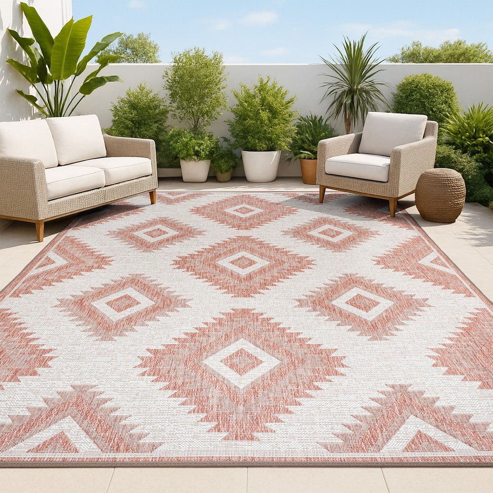Antique Geometric Moroccan Diamond Indoor/Outdoor Area Rug