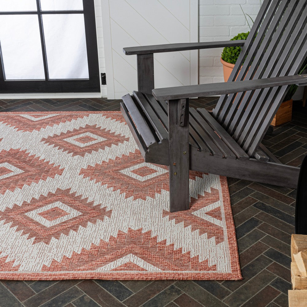 Antique Geometric Moroccan Diamond Indoor/Outdoor Area Rug