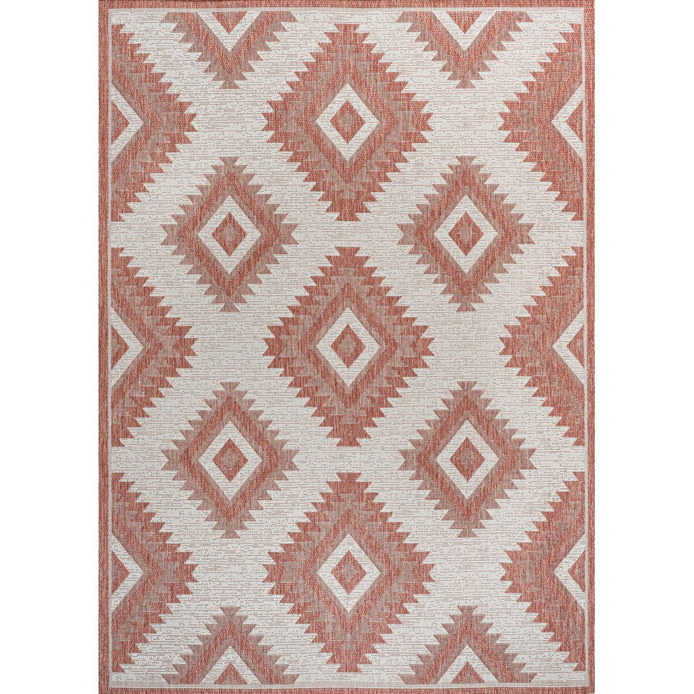 Antique Geometric Moroccan Diamond Indoor/Outdoor Area Rug