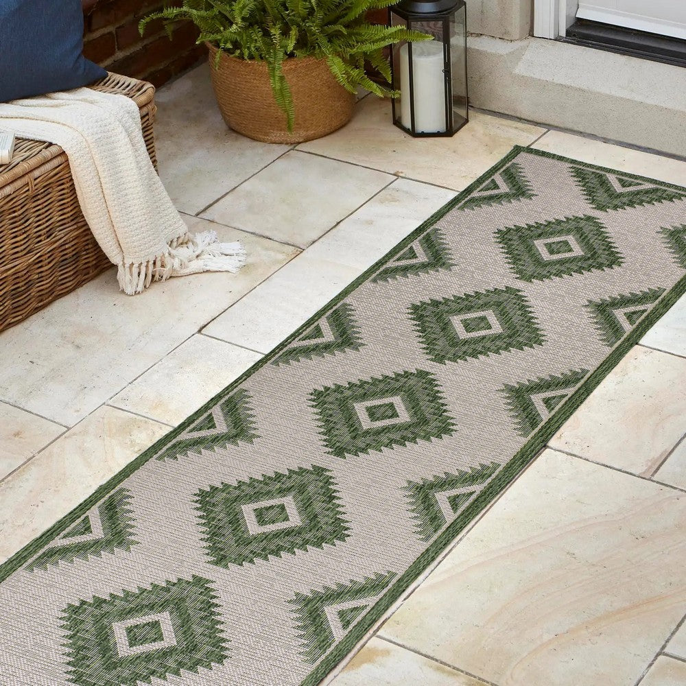 Antique Geometric Moroccan Diamond Indoor/Outdoor Area Rug