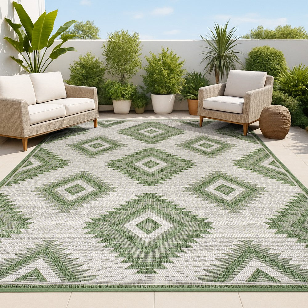 Antique Geometric Moroccan Diamond Indoor/Outdoor Area Rug