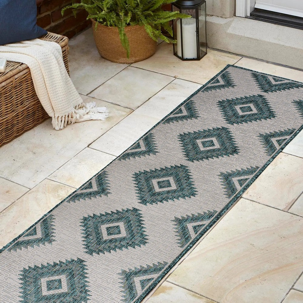 Antique Geometric Moroccan Diamond Indoor/Outdoor Area Rug