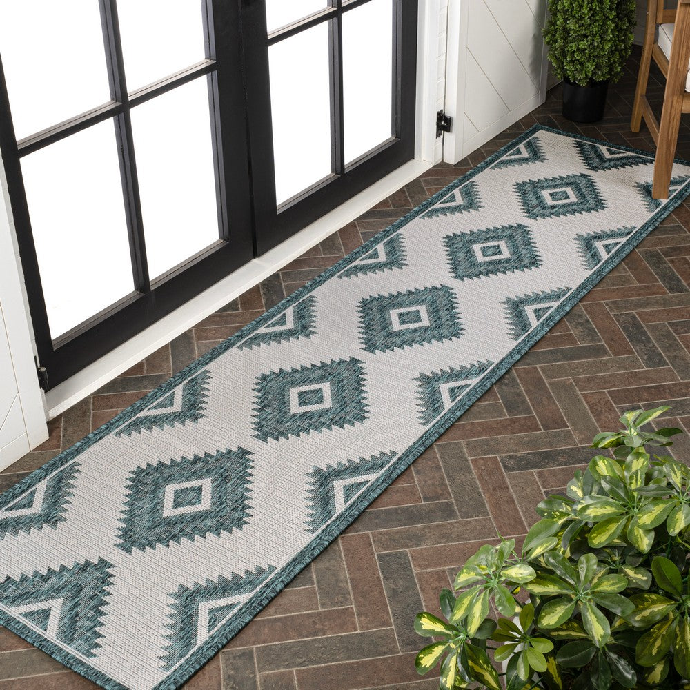 Antique Geometric Moroccan Diamond Indoor/Outdoor Area Rug