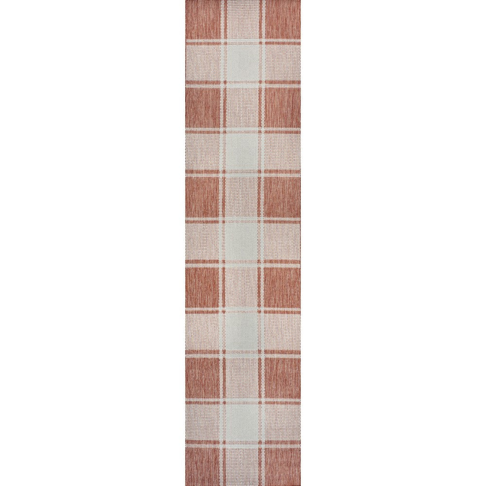 Acrylic Traditional Farmhouse Bold Gingham Indoor/Outdoor Area Rug