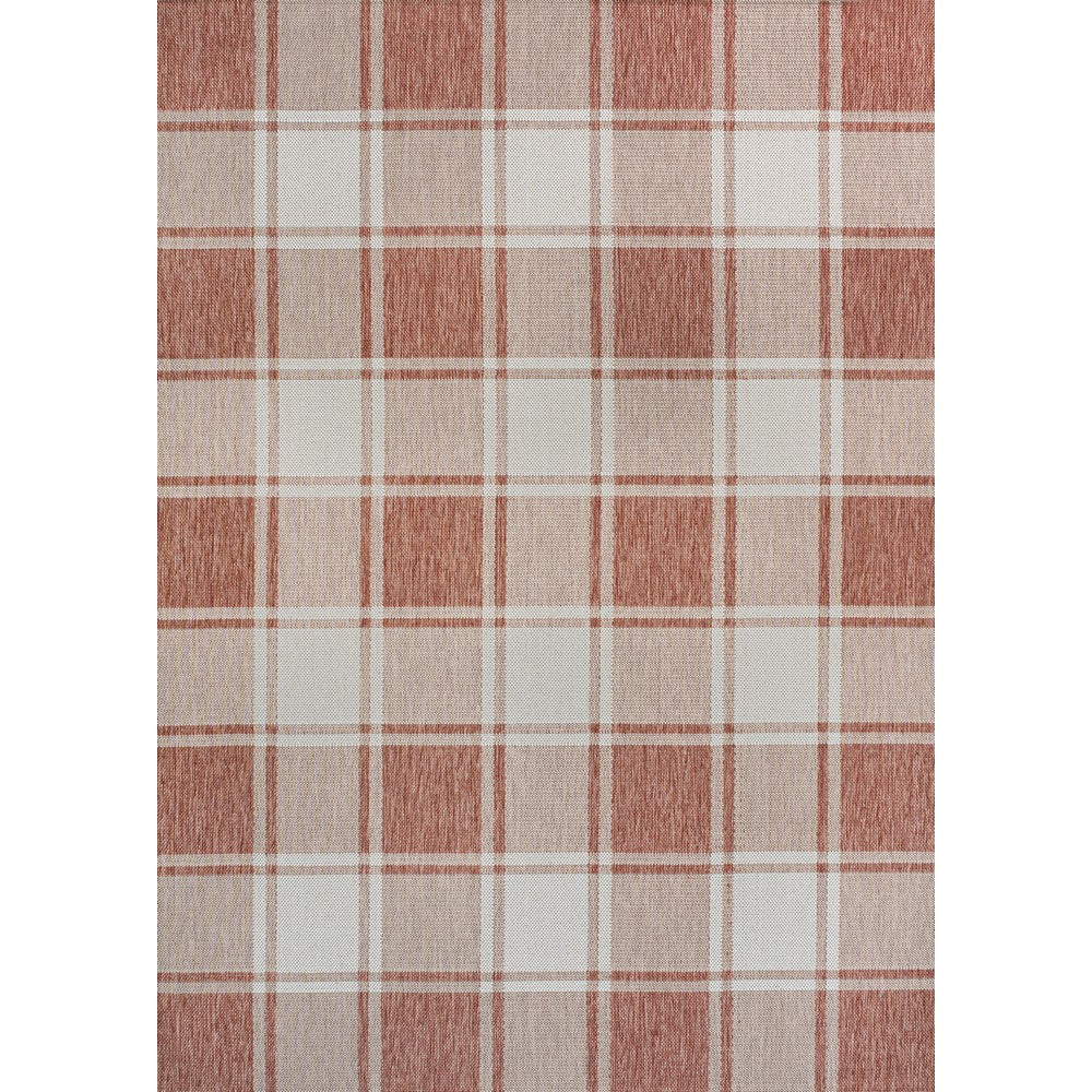 Acrylic Traditional Farmhouse Bold Gingham Indoor/Outdoor Area Rug