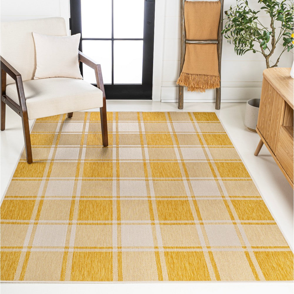 Acrylic Traditional Farmhouse Bold Gingham Indoor/Outdoor Area Rug