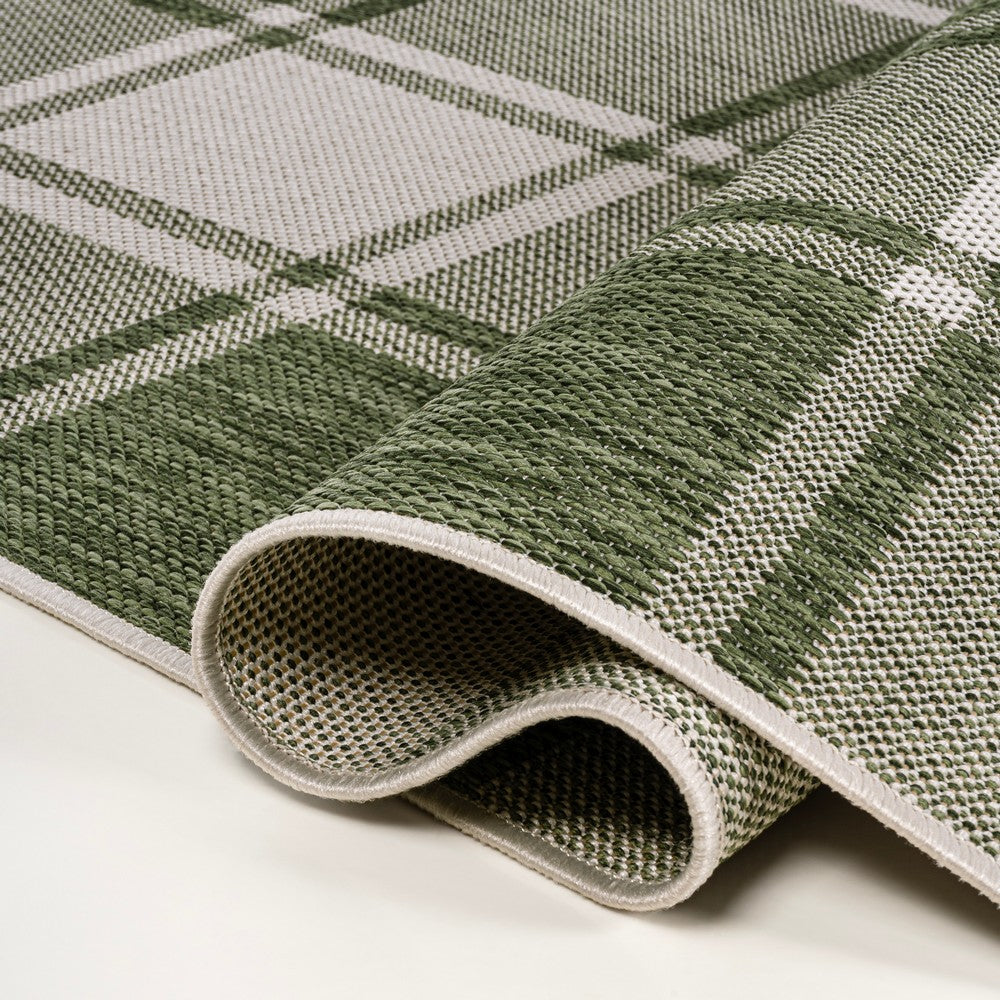 Acrylic Traditional Farmhouse Bold Gingham Indoor/Outdoor Area Rug