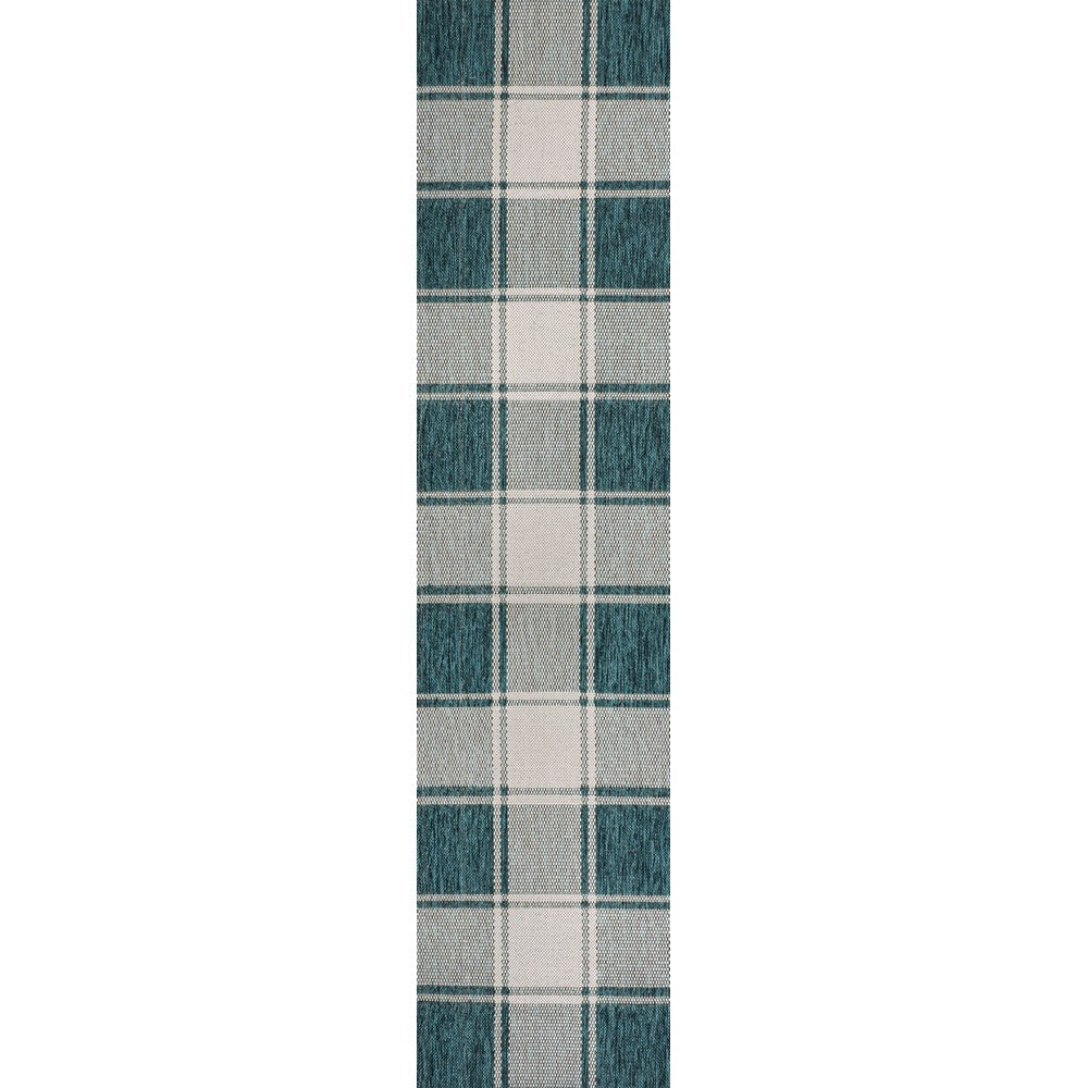 Acrylic Traditional Farmhouse Bold Gingham Indoor/Outdoor Area Rug