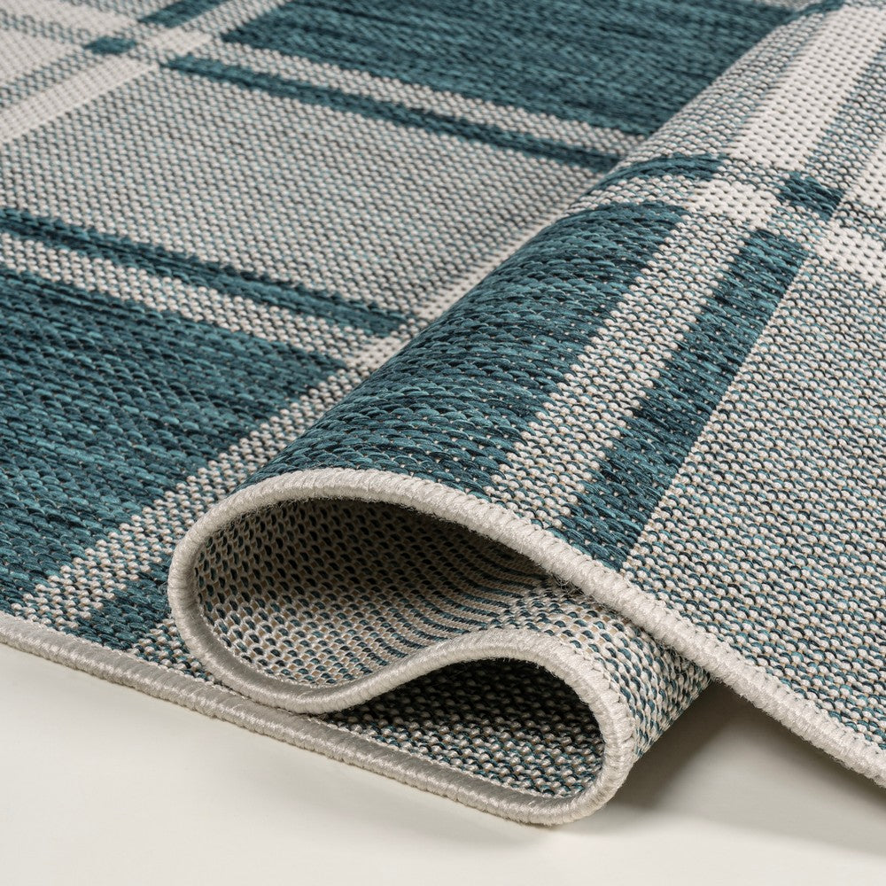 Acrylic Traditional Farmhouse Bold Gingham Indoor/Outdoor Area Rug