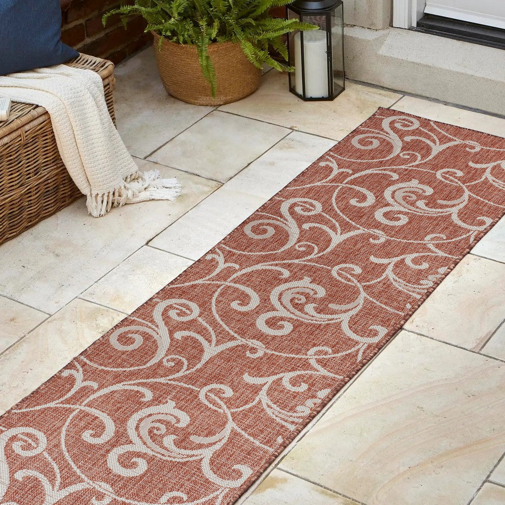Domani Traditional Classic All-Over Scroll Indoor/Outdoor Area Rug