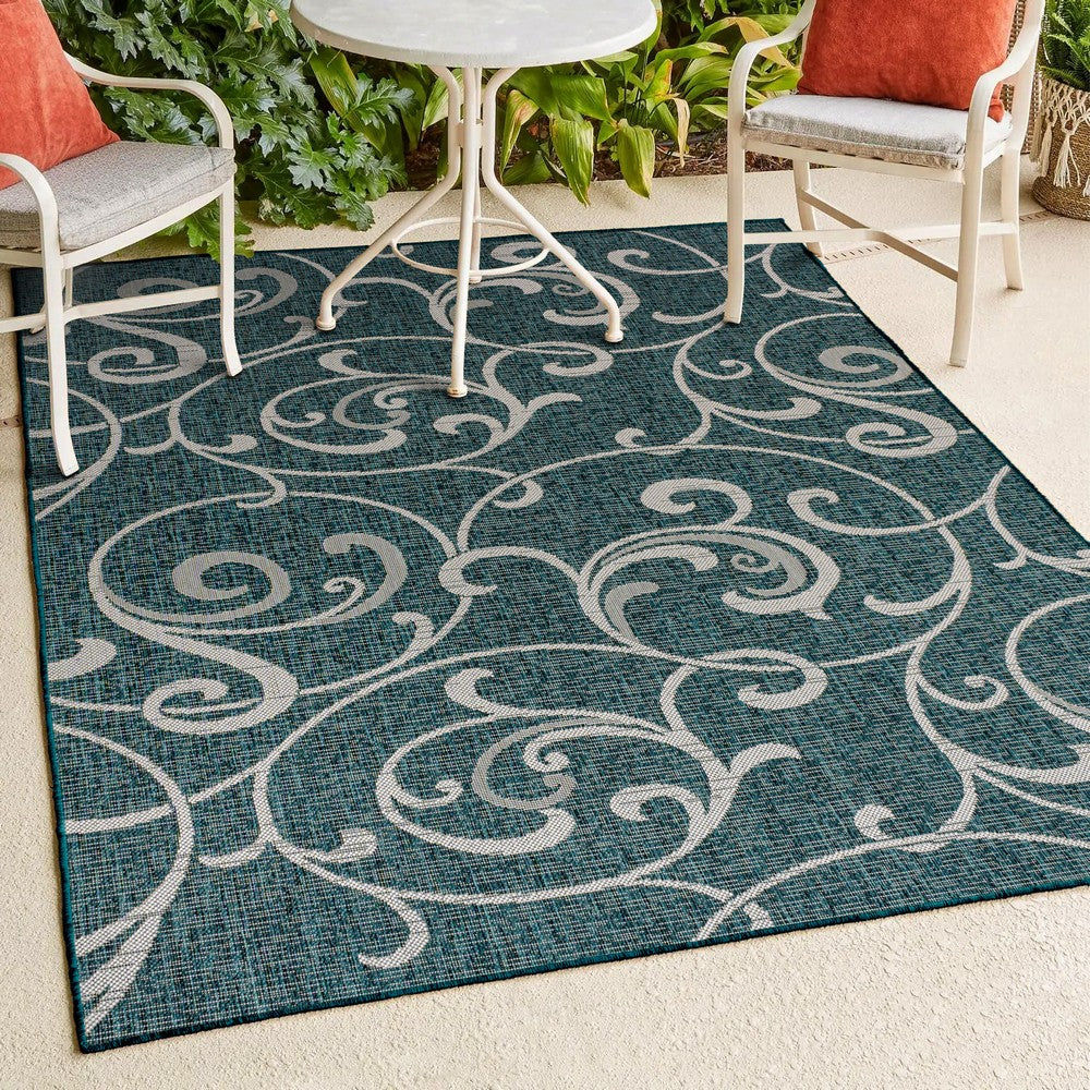 Domani Traditional Classic All-Over Scroll Indoor/Outdoor Area Rug