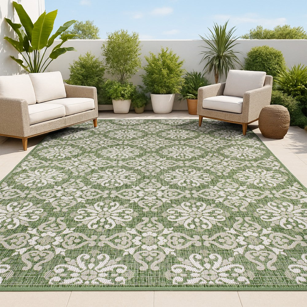 Nexus Traditional Mediterranean Tile Design Indoor/Outdoor Area Rug