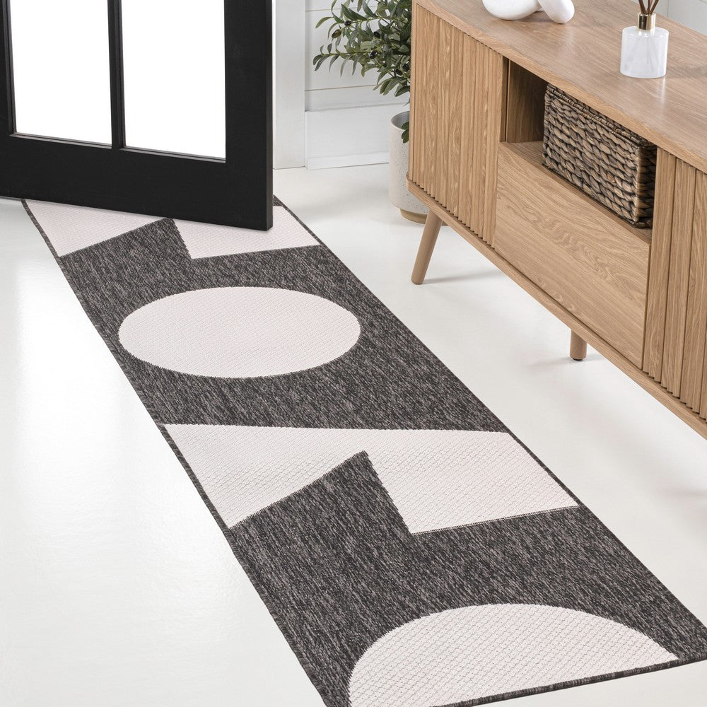 Wren Modern Geometric Abstract Two-tone Indoor/Outdoor Area Rug