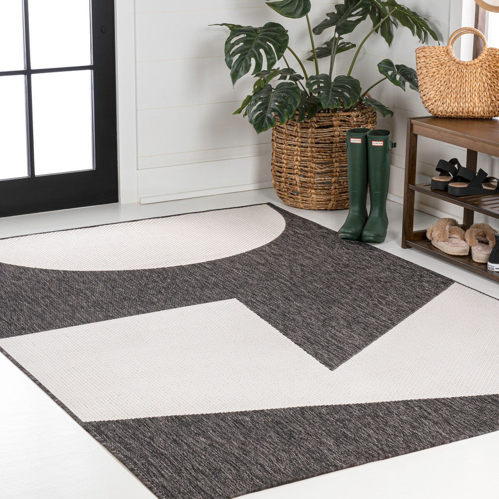 Wren Modern Geometric Abstract Two-tone Indoor/Outdoor Area Rug
