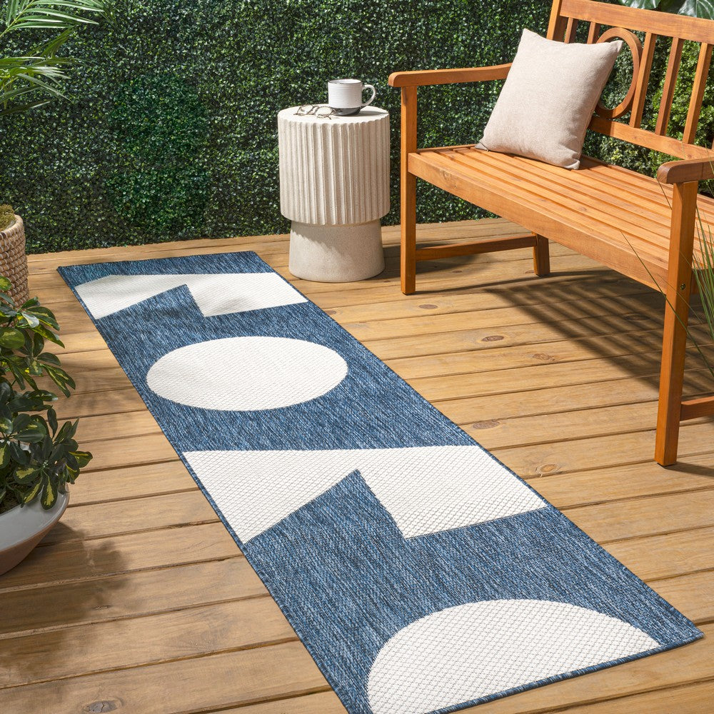 Wren Modern Geometric Abstract Two-tone Indoor/Outdoor Area Rug