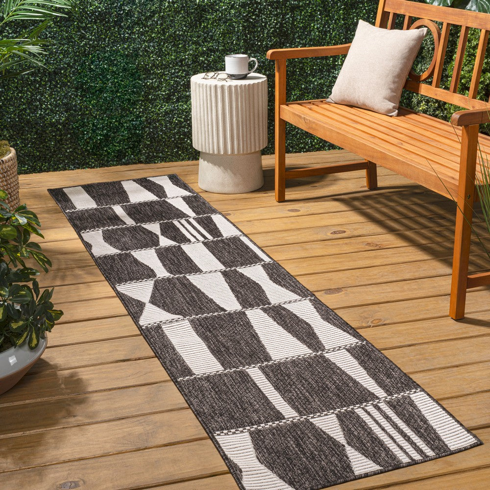 Moor Modern Geometric Abstract Two-tone Indoor/Outdoor Area Rug