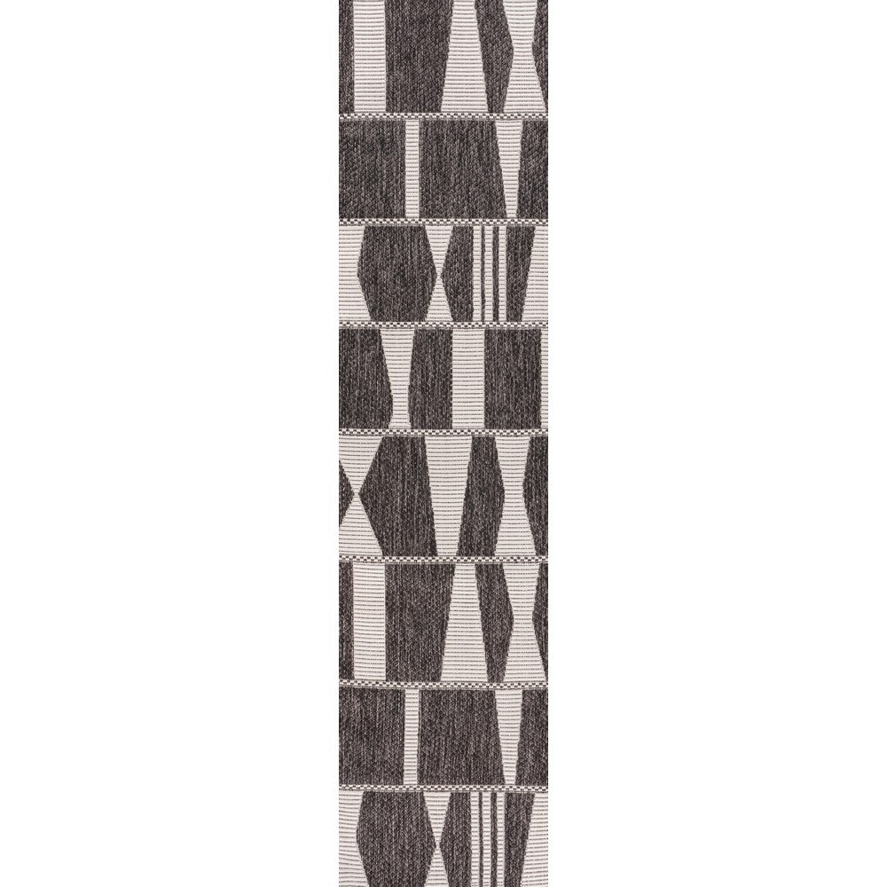 Moor Modern Geometric Abstract Two-tone Indoor/Outdoor Area Rug