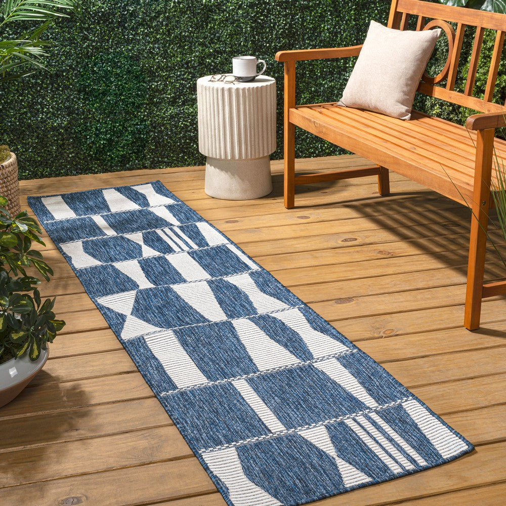 Moor Modern Geometric Abstract Two-tone Indoor/Outdoor Area Rug