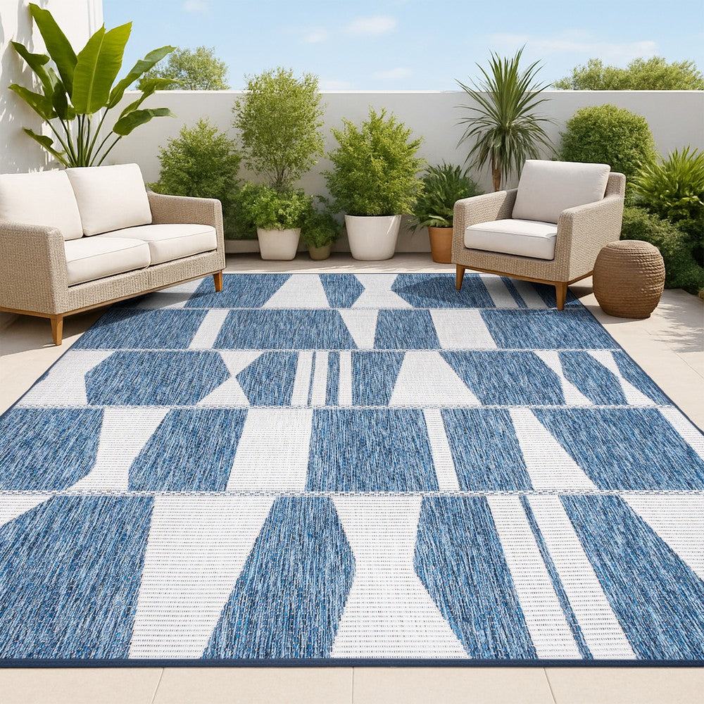 Moor Modern Geometric Abstract Two-tone Indoor/Outdoor Area Rug