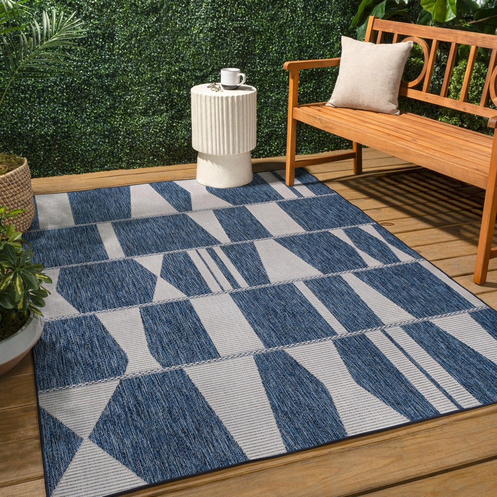 Moor Modern Geometric Abstract Two-tone Indoor/Outdoor Area Rug