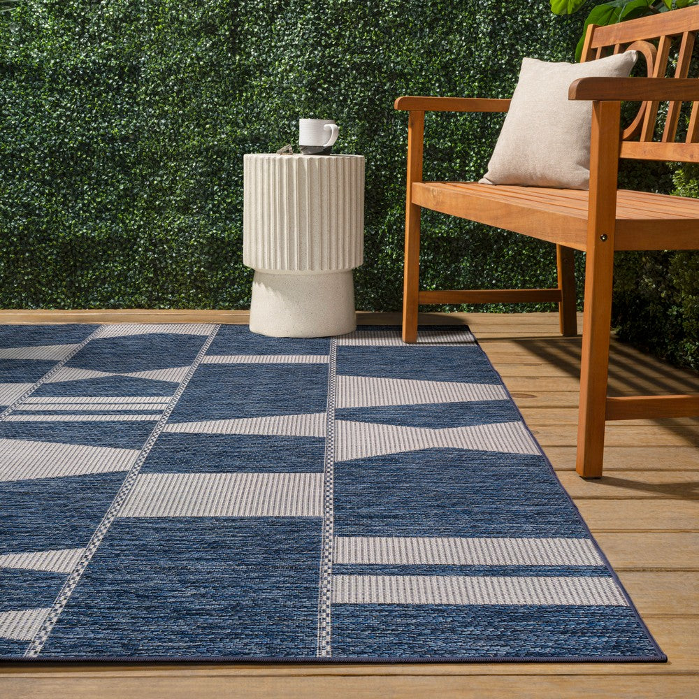 Moor Modern Geometric Abstract Two-tone Indoor/Outdoor Area Rug