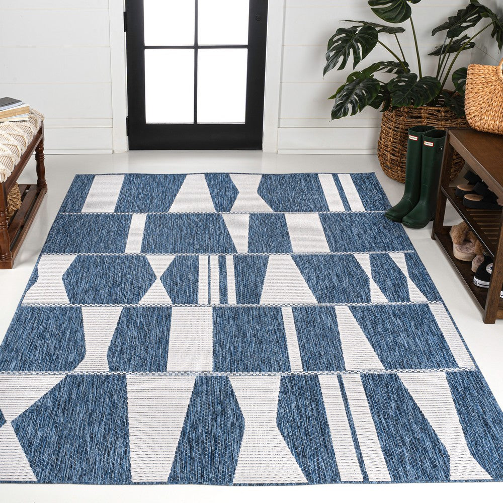Moor Modern Geometric Abstract Two-tone Indoor/Outdoor Area Rug