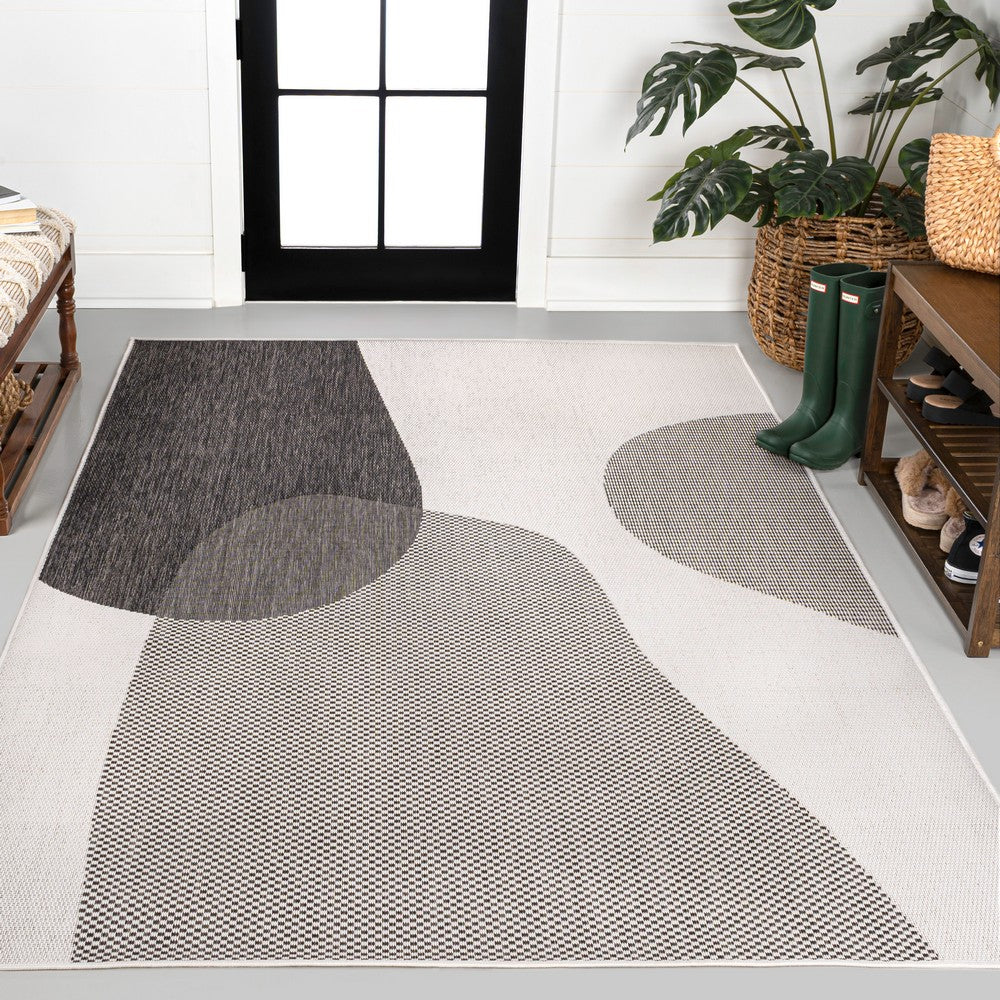 Eban Modern Geometric Organic Shapes Indoor/Outdoor Area Rug