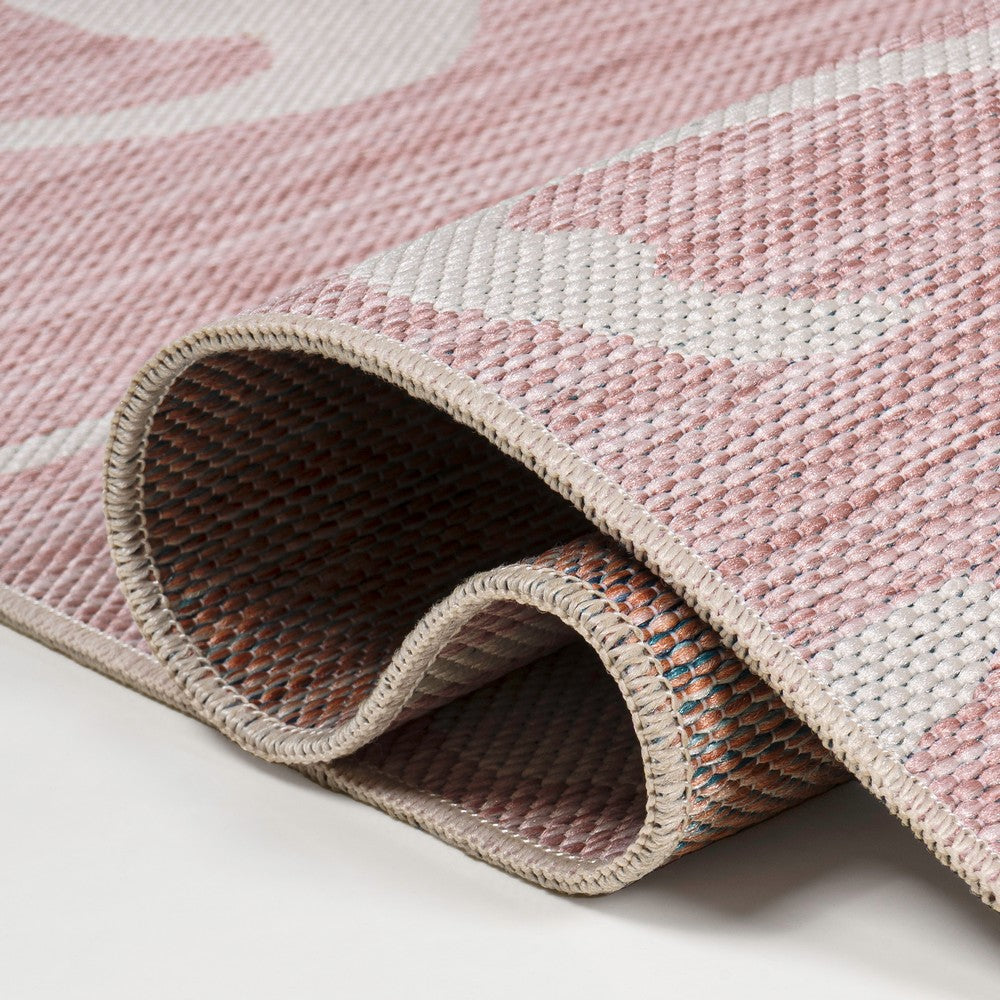 Pepper Casual Coastal Flamingos Two-tone Indoor/Outdoor Area Rug