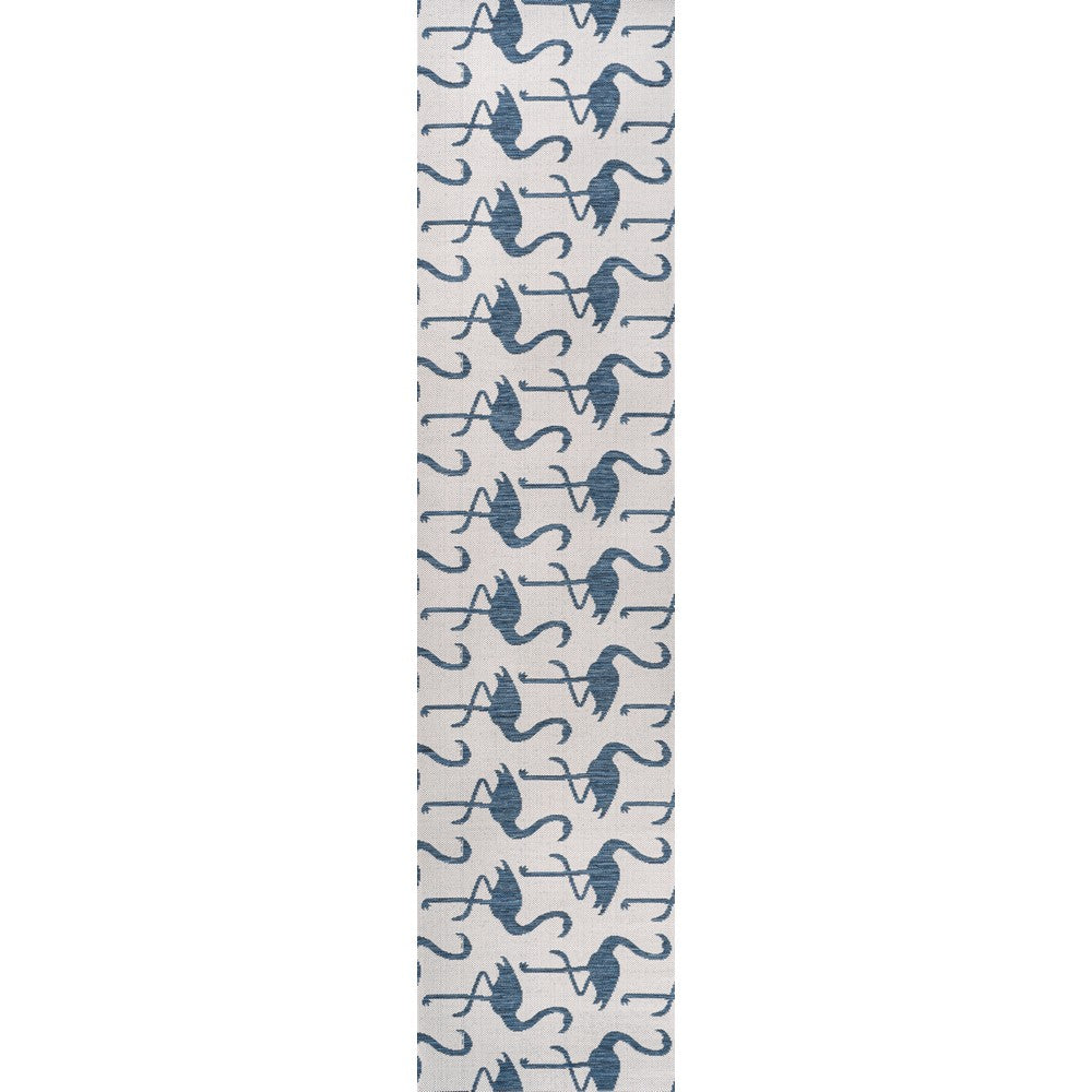 Pepper Casual Coastal Flamingos Two-tone Indoor/Outdoor Area Rug