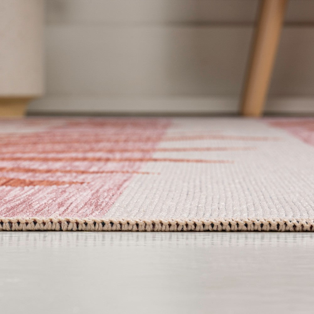 River Classic Beach Stripe And Palm Leaf Indoor/Outdoor Area Rug