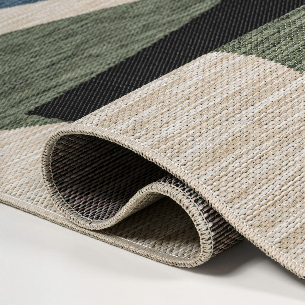 Spruce Coastal Vintage Abstract Palm Leaf Indoor/Outdoor Area Rug