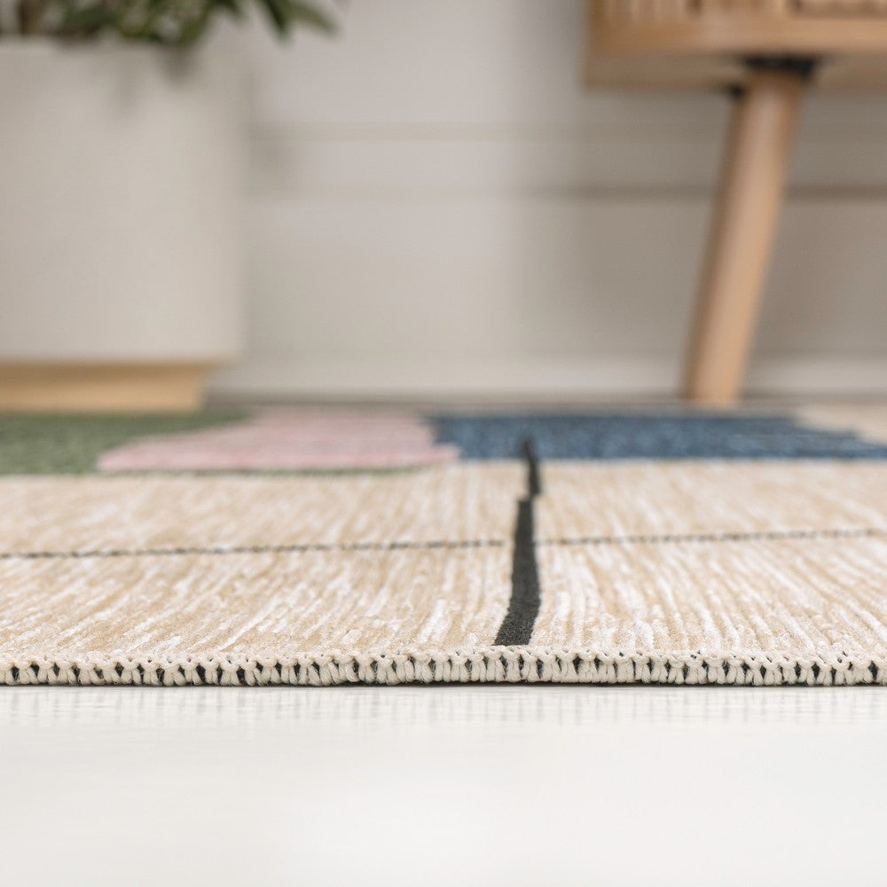 Spruce Coastal Vintage Abstract Palm Leaf Indoor/Outdoor Area Rug